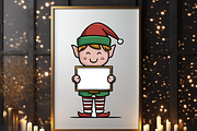 Doodle Christmas Elf Clipart Bundle, a Seasonal Illustration by LA Design (Thumbnail 6 of 10)