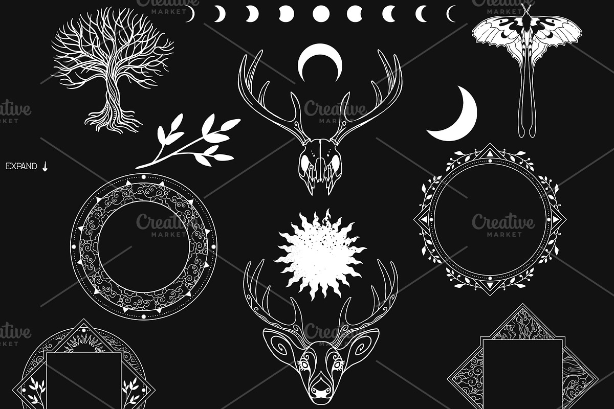 Dark vibes. Illustrations set, a Decorative Illustration by Nadia Murash (Photo 2 of 6)