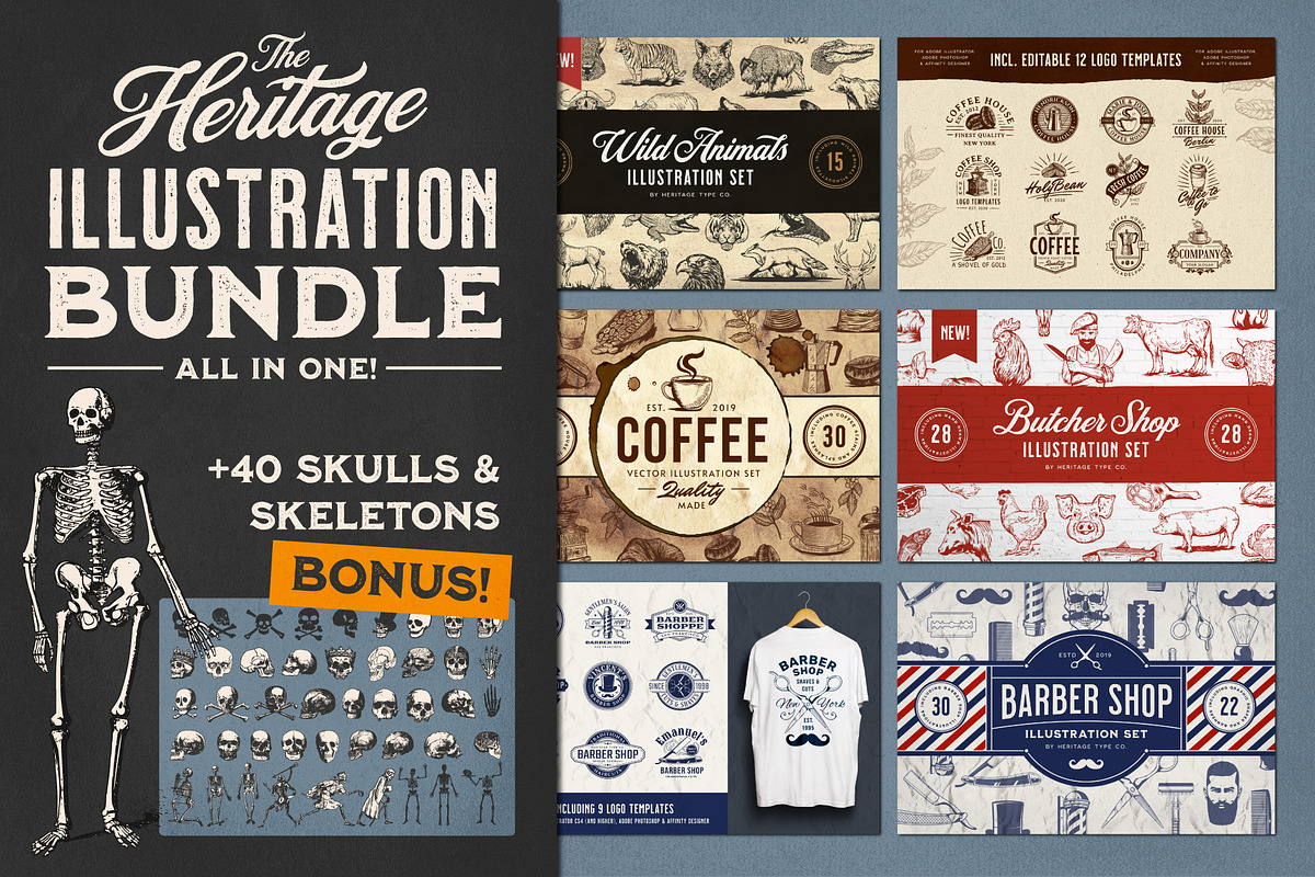 The Heritage Illustration Bundle, a Graphic by Heritage Type Co. (Photo 1 of 16)