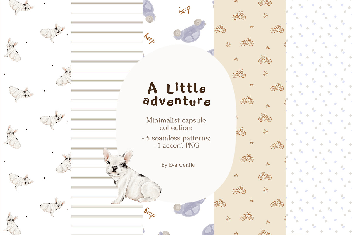 Minimal Baby Patterns Set + PNG, a Pattern Graphic by Eva Gentle (Photo 1 of 7)