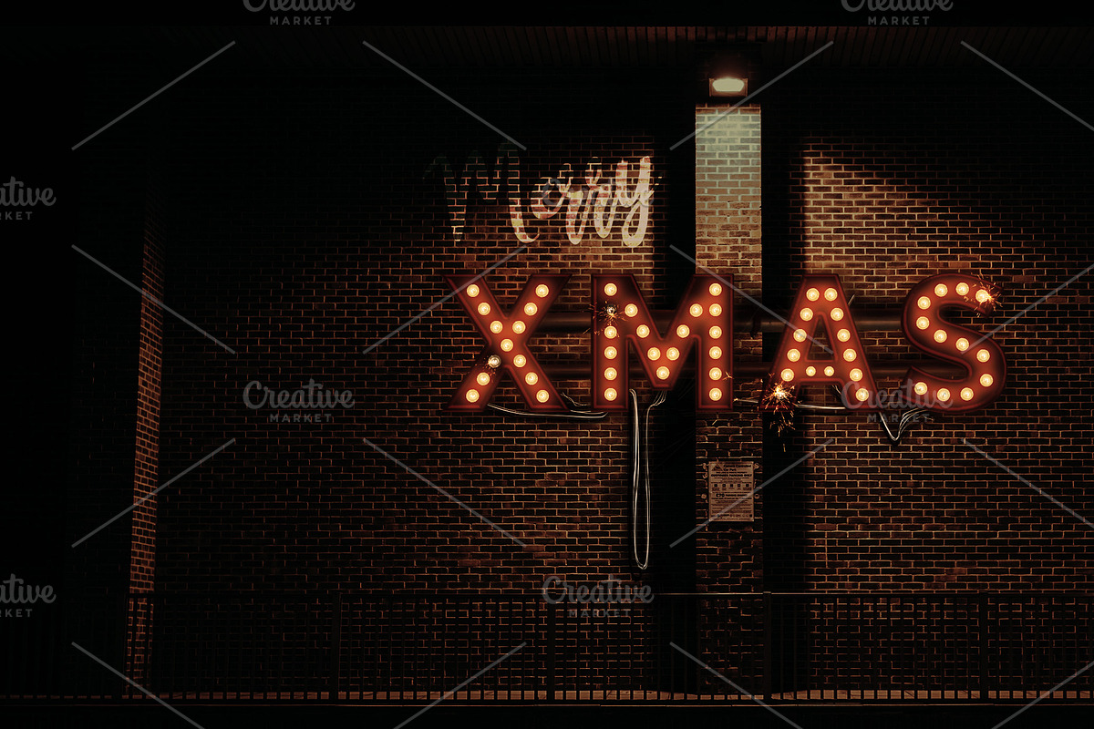 LightBulb Merry Christmas Signs, an Illustration by Solid Pixel (Photo 2 of 15)
