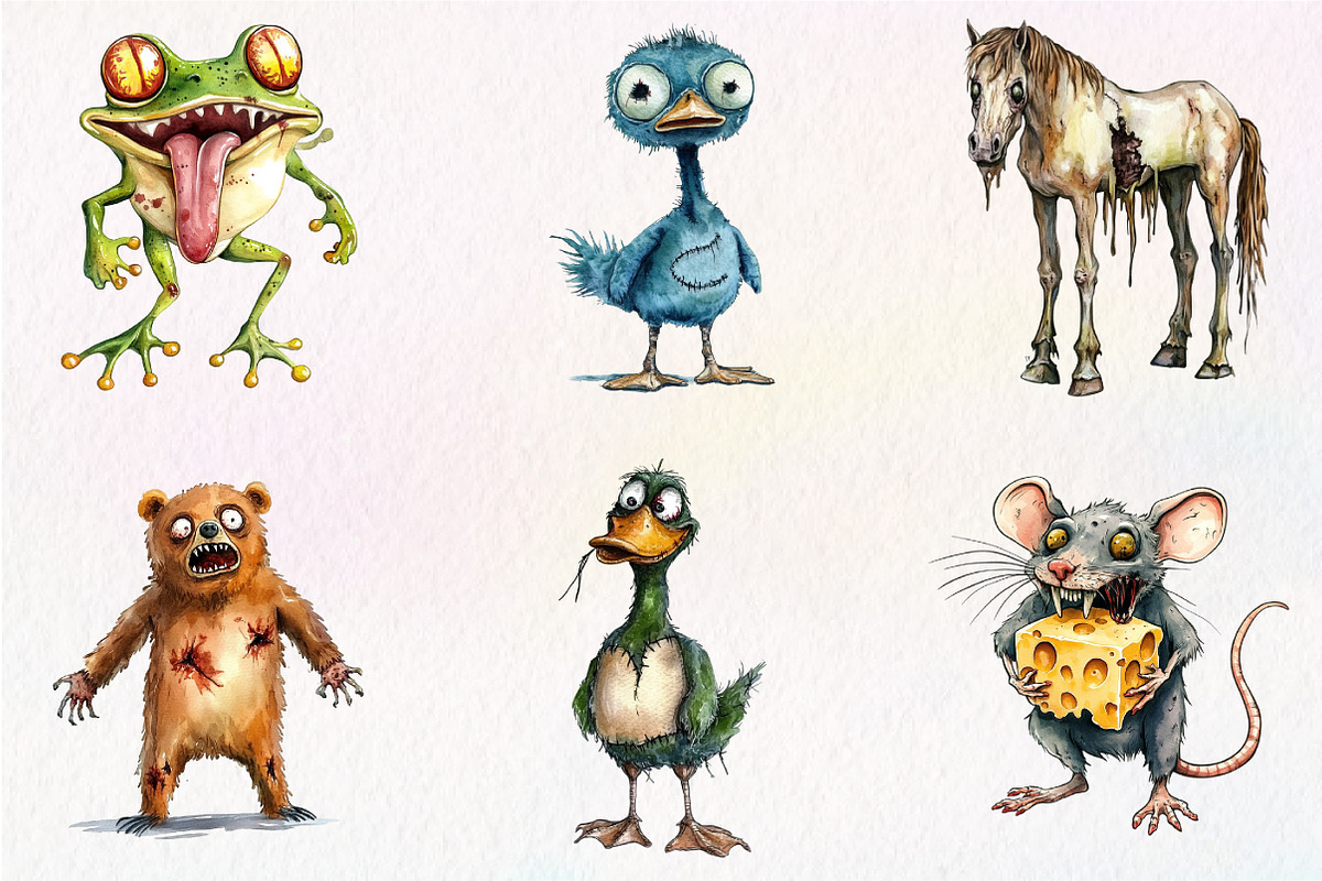 Zombie Animals Clipart PNG, an Illustration by Dream Creation (Photo 4 of 5)