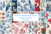 60 Christmas Toile Seamless Patterns, a Pattern Graphic by mkStudioLab (Thumbnail 1 of 3)