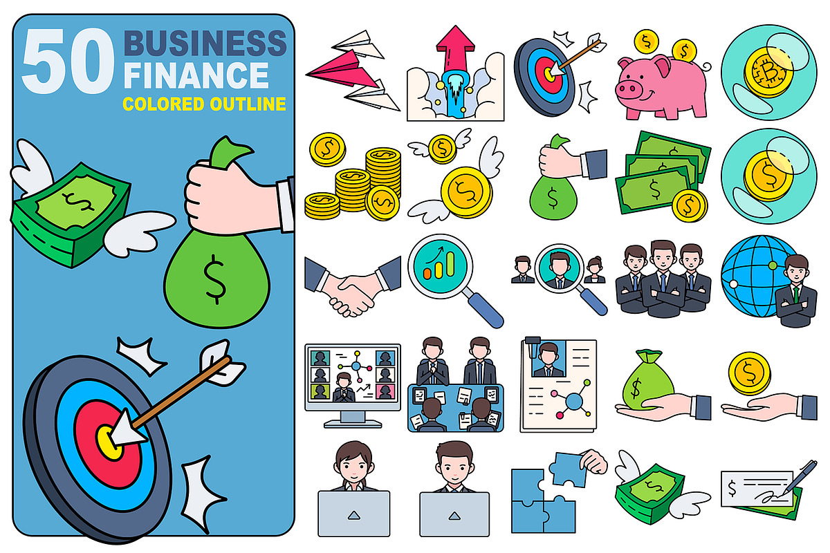 Business Finance C-Outline Set 50, a Finance Illustration by MRPOR (Photo 1 of 2)
