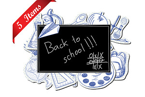 Education doodle set