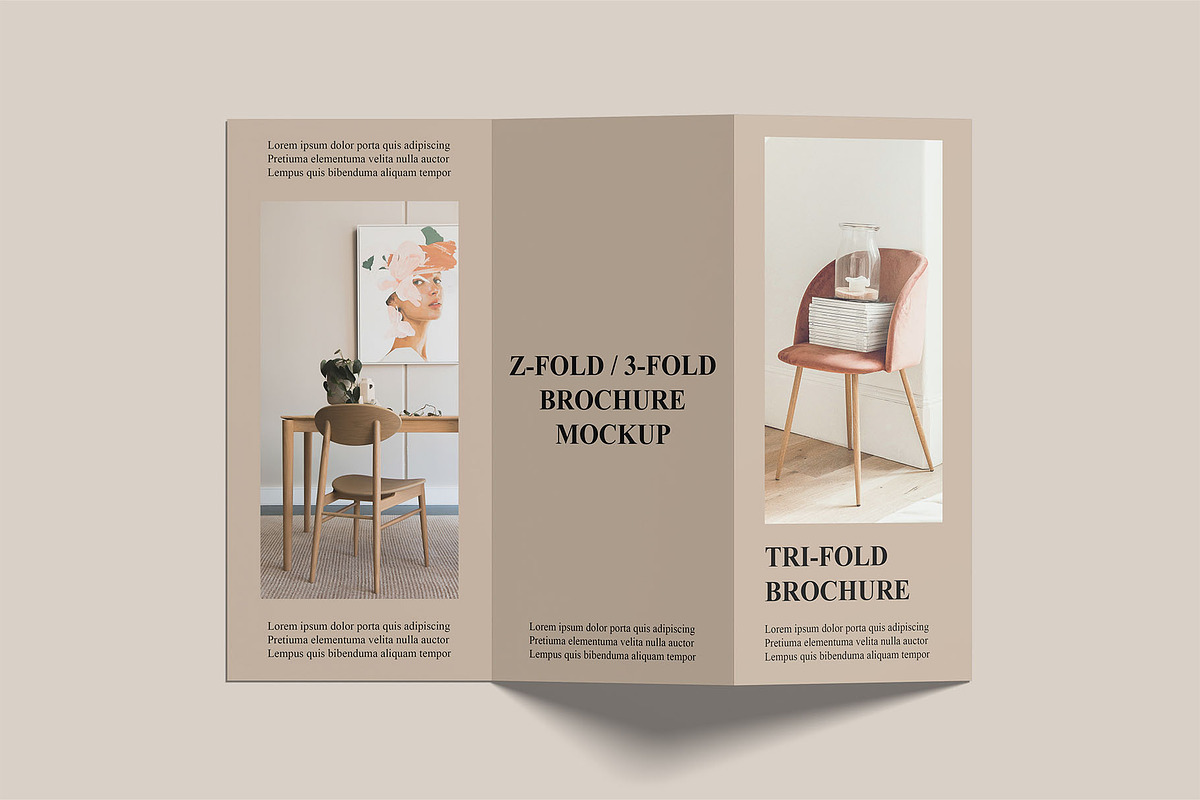A4 Trifold Brochure Mockups | Z-Fold, an Advertising Mockup by Compositing Studio (Photo 9 of 20)