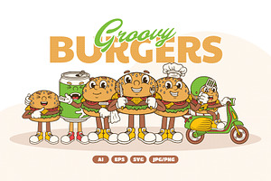 Groovy Burger Illustration