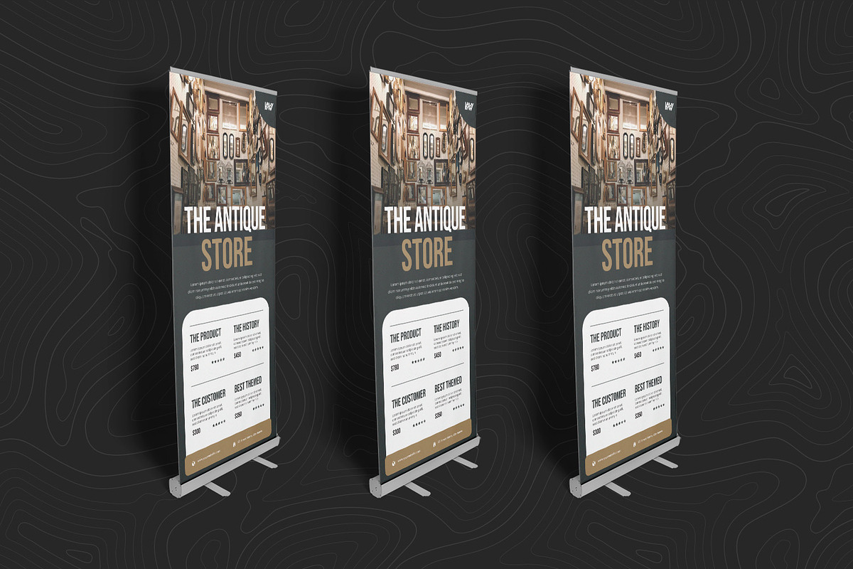 Antique Store Roll Up Banner, a Print Template by Esensifiksi.studio (Photo 2 of 2)