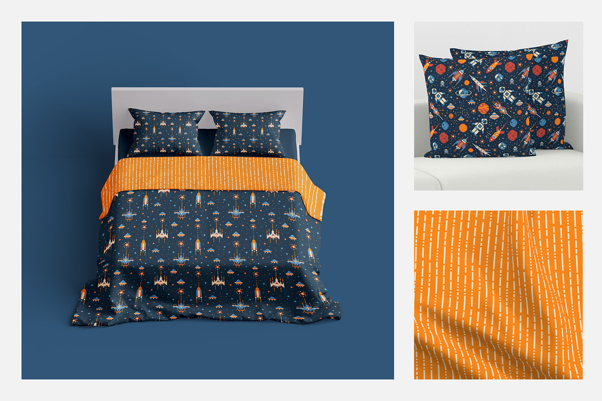 8 bit Galactic Patterns and Stickers, a Pattern Graphic by Alex Krugli (Photo 2 of 8)