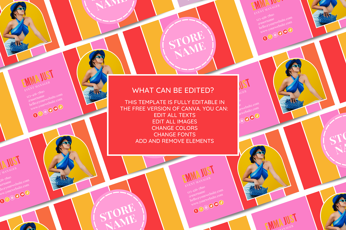 Colorful Business Card Template, a Business Card Template by SunshineStudioBoutique (Photo 3 of 10)