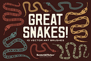 GREAT SNAKES! Vector Art Brushes, a Brush Add-On by Komet & Flicker (Thumbnail 1 of 10)