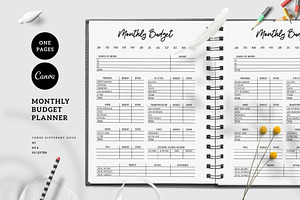 Monthly Budget Canva Planner Sheet