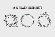 9 Vintage Wreath Graphic Design Elem, an Illustration by Wild Ones (Thumbnail 5 of 6)