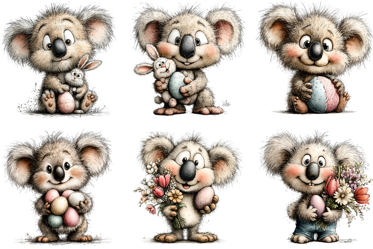 Whimsical Easter Koala Clipart, an Illustration by Sublimation Artist (Photo 6 of 7)