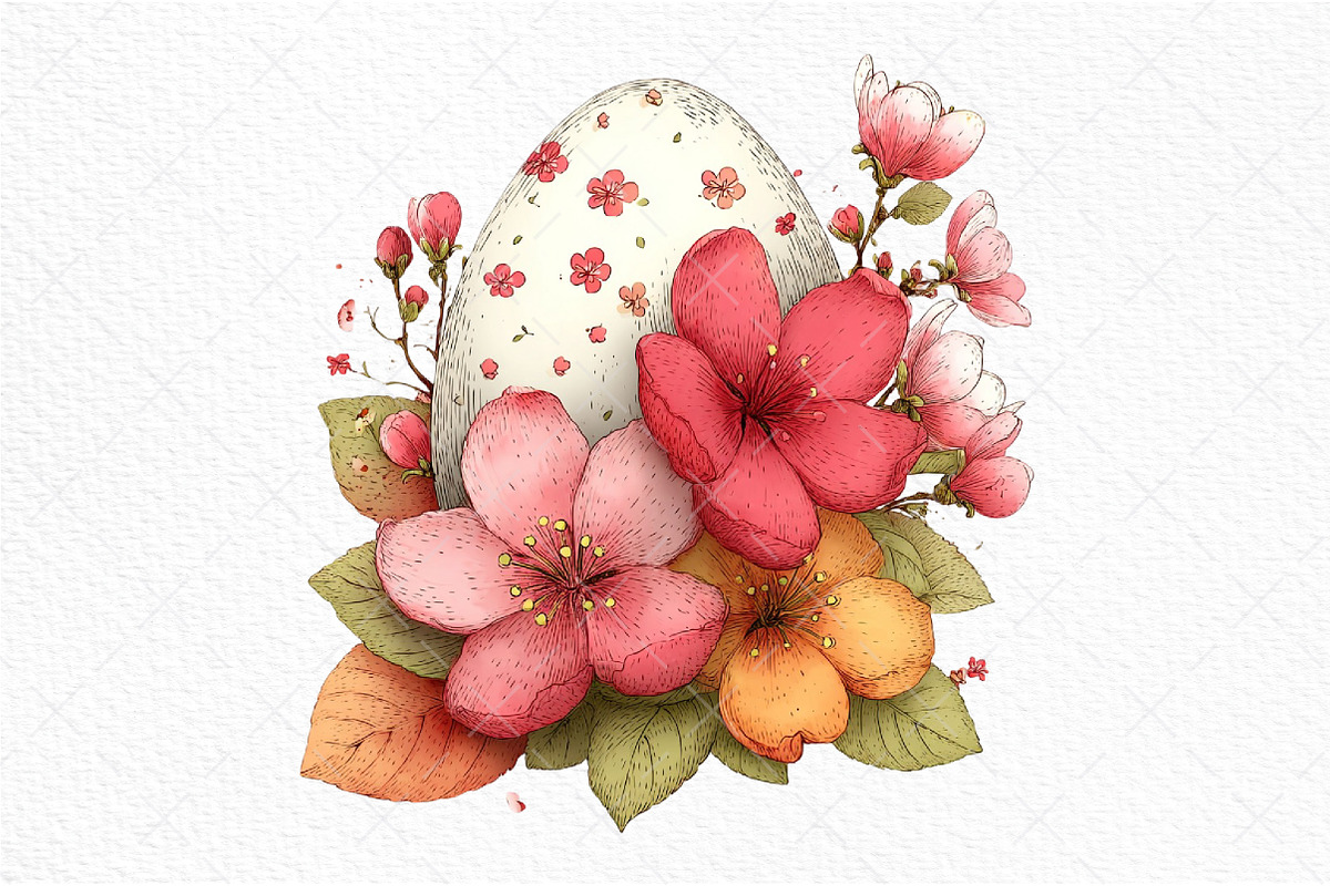 Whimsical Easter Eggs & Flower Png, an Illustration by Craft Nest (Photo 9 of 11)