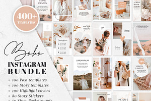 Boho Instagram Template Bundle