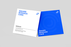 Square Business Card Mockup, an Advertising Mockup by graphypix