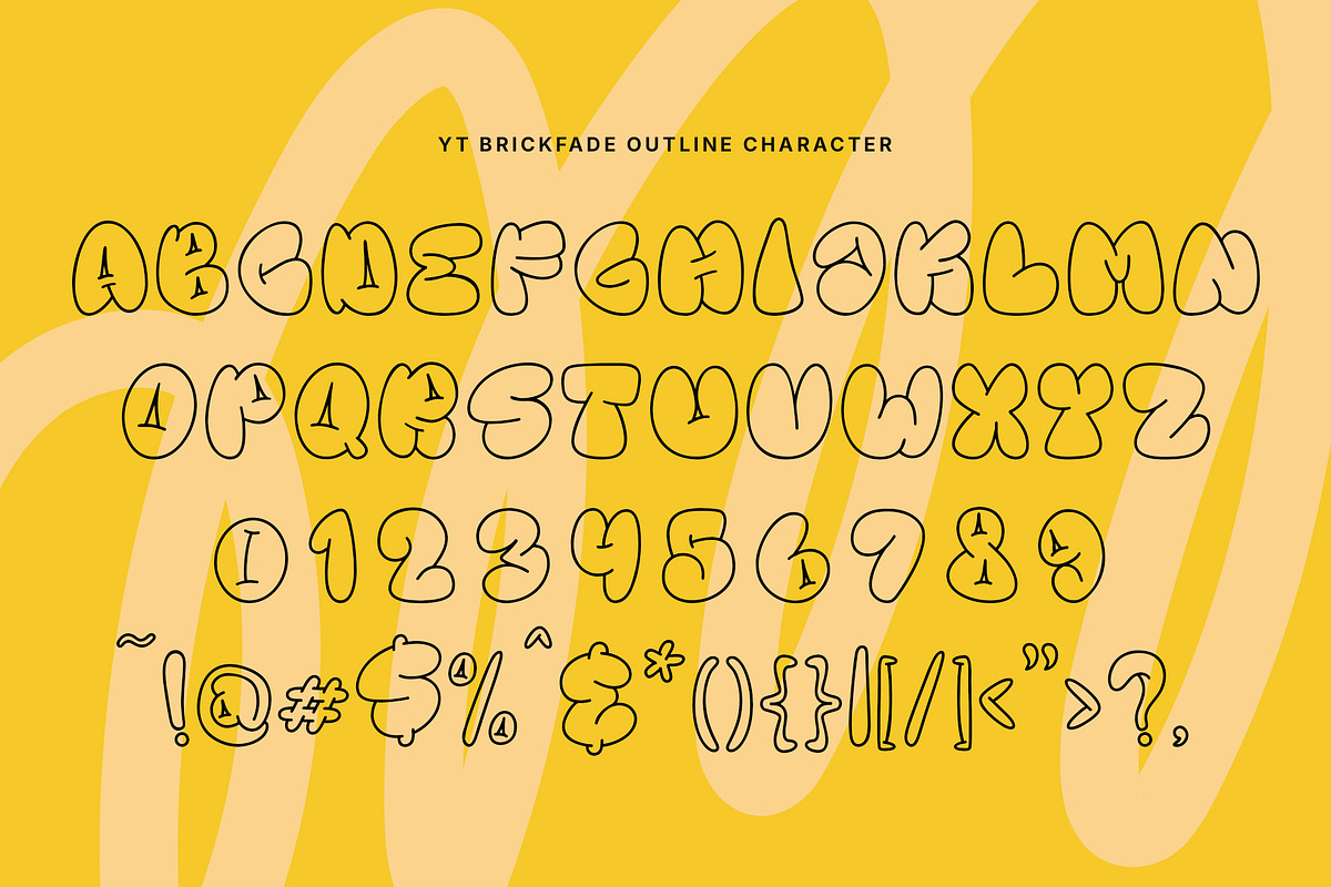 YT Brickfade - Bubble Graffiti Font, a Handwritten Font by Youthlabs Studio (Photo 13 of 15)