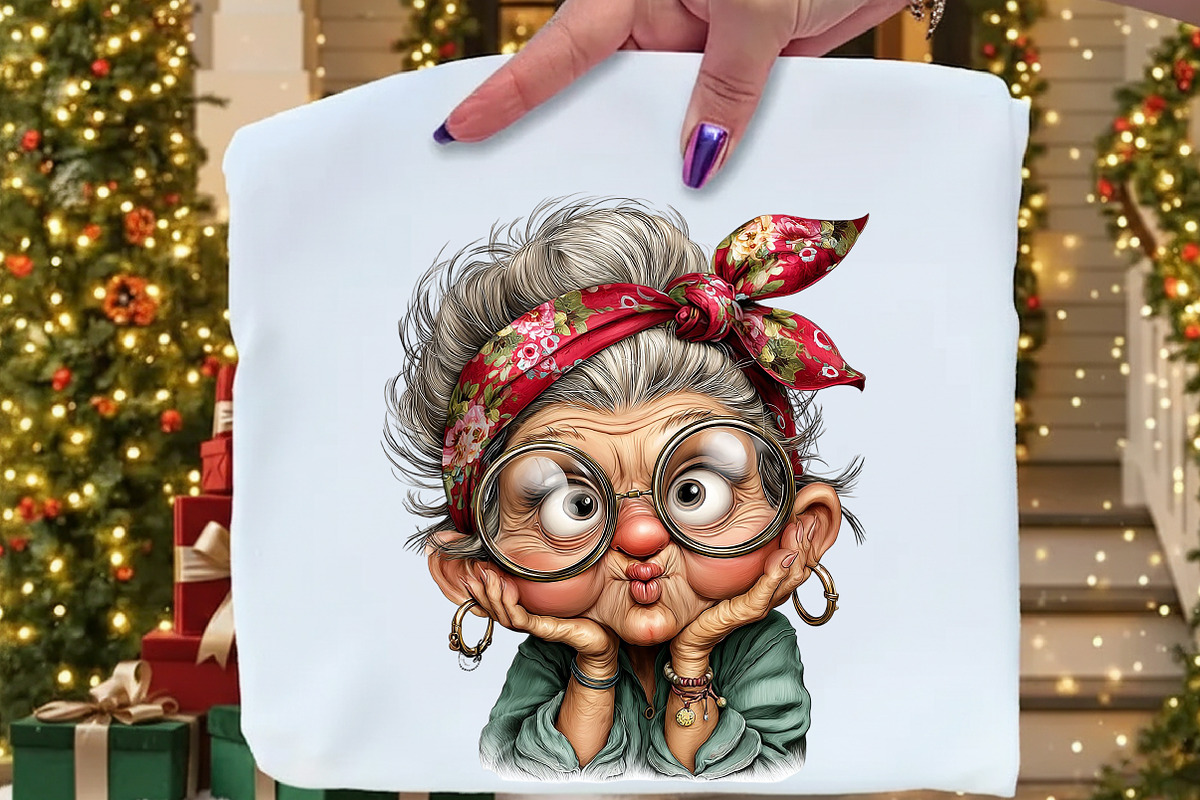 Whimsical Old Lady Birthday Clipart, an Illustration by Craft Nest (Photo 9 of 11)