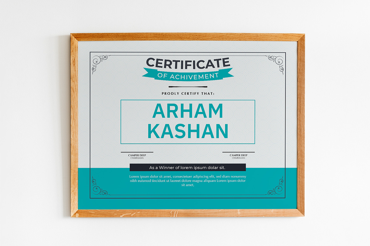 Certificate Of Achievement Design, a Stationery Template by MRI STUDIO (Photo 6 of 12)