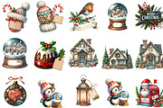 Merry Christmas Clipart, an Illustration by Designking (Thumbnail 3 of 5)