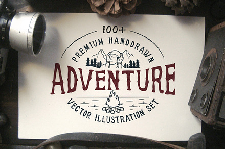 100+ PREMIUM HANDDRAWN ADVENTURE SET