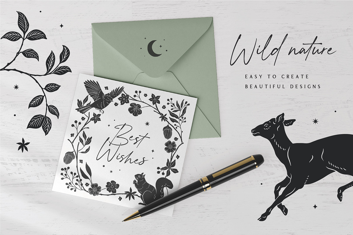 Woodland Wonders: 2 in 1 Graphic Set, a Decorative Illustration by rouxsupplyco (Photo 24 of 32)