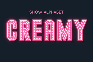 Retro LEDs and neon show alphabet
