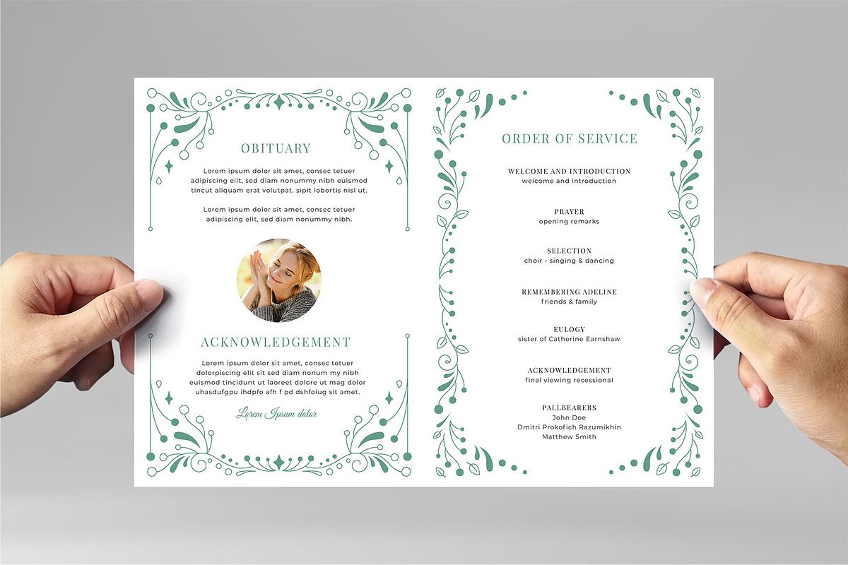 Funeral Program Brochure Template, a Flyer Template by BrandPacks (Photo 2 of 7)