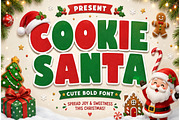 Cookie Santa Font | Cute Bold, a Sans Serif Font by Limited.studio (Thumbnail 1 of 6)