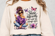 Shine Differently Purple Boho Girl, a Seasonal Illustration by Canvas Craft (Thumbnail 5 of 6)