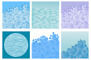 Set of 6 waves backgrounds, a Texture Illustration by natsa (Thumbnail 2 of 2)