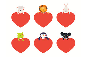 Collection of cute animals holding, an Animal Illustration by sceptical cactus
