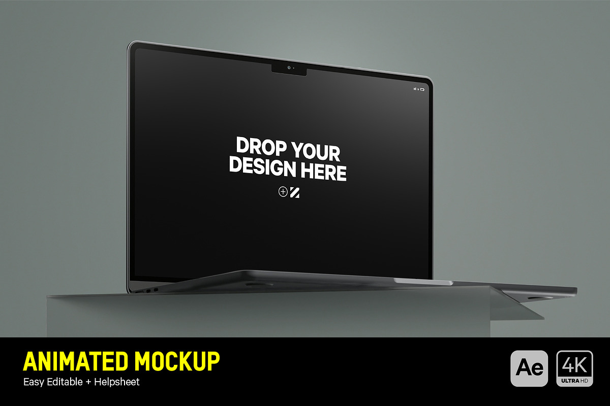 Animated Mockup Macbook Pro, a Mac Mockup by HAZARD MOCKUPS (Photo 1 of 6)