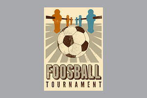 Foosball Table Soccer Grunge Posters