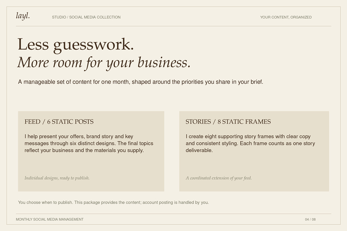 1 Month Social Media Management, a Social Media Template by Layl Atelier (Photo 4 of 8)