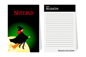 Halloween Notepad With Witch