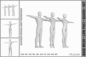 Natural Female And Male In T-Pose