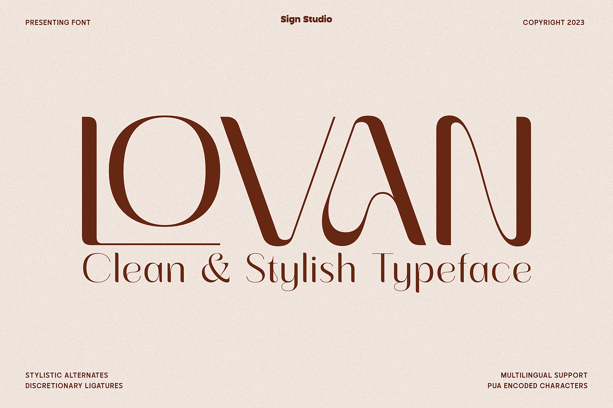 Lovan, a Sans Serif Font by Sign Studio (Photo 1 of 10)