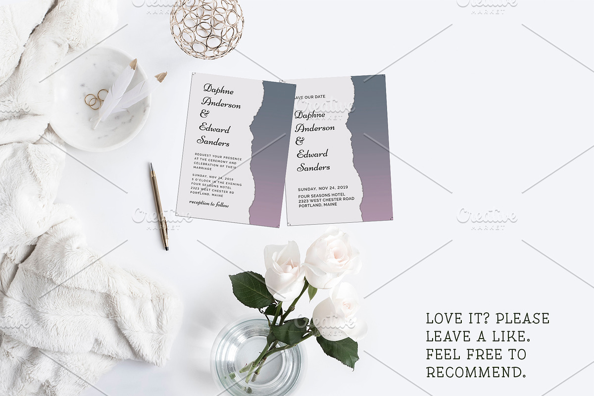 Torn Paper Wedding Suite, an Invitation Template by Cyrah's Collection (Photo 2 of 4)