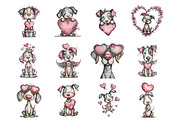 Valentine Dog Clipart, an Illustration by Design Market (Thumbnail 2 of 3)