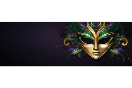 A gold mask with green and purple, an Abstract Photo by tilialucida