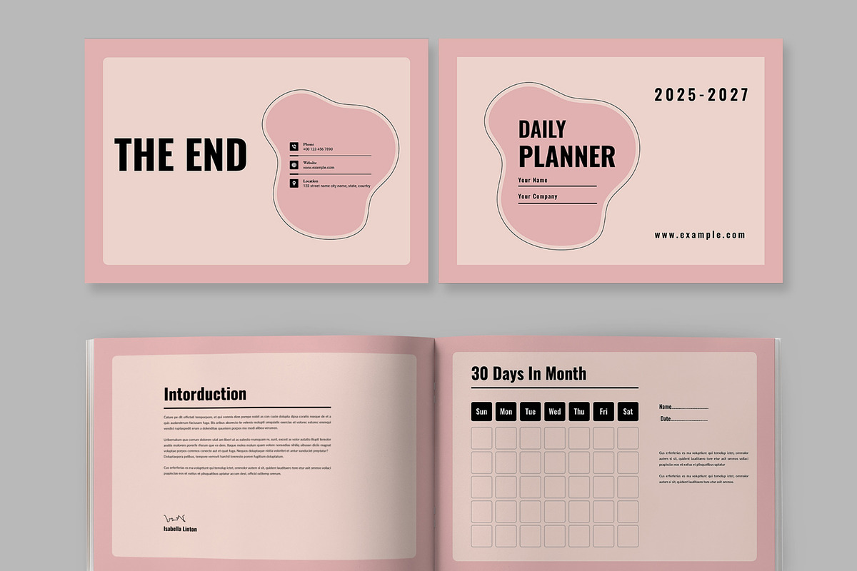 Daily Planner Template Landscape, a Stationery Template by ContestDesign (Photo 2 of 5)