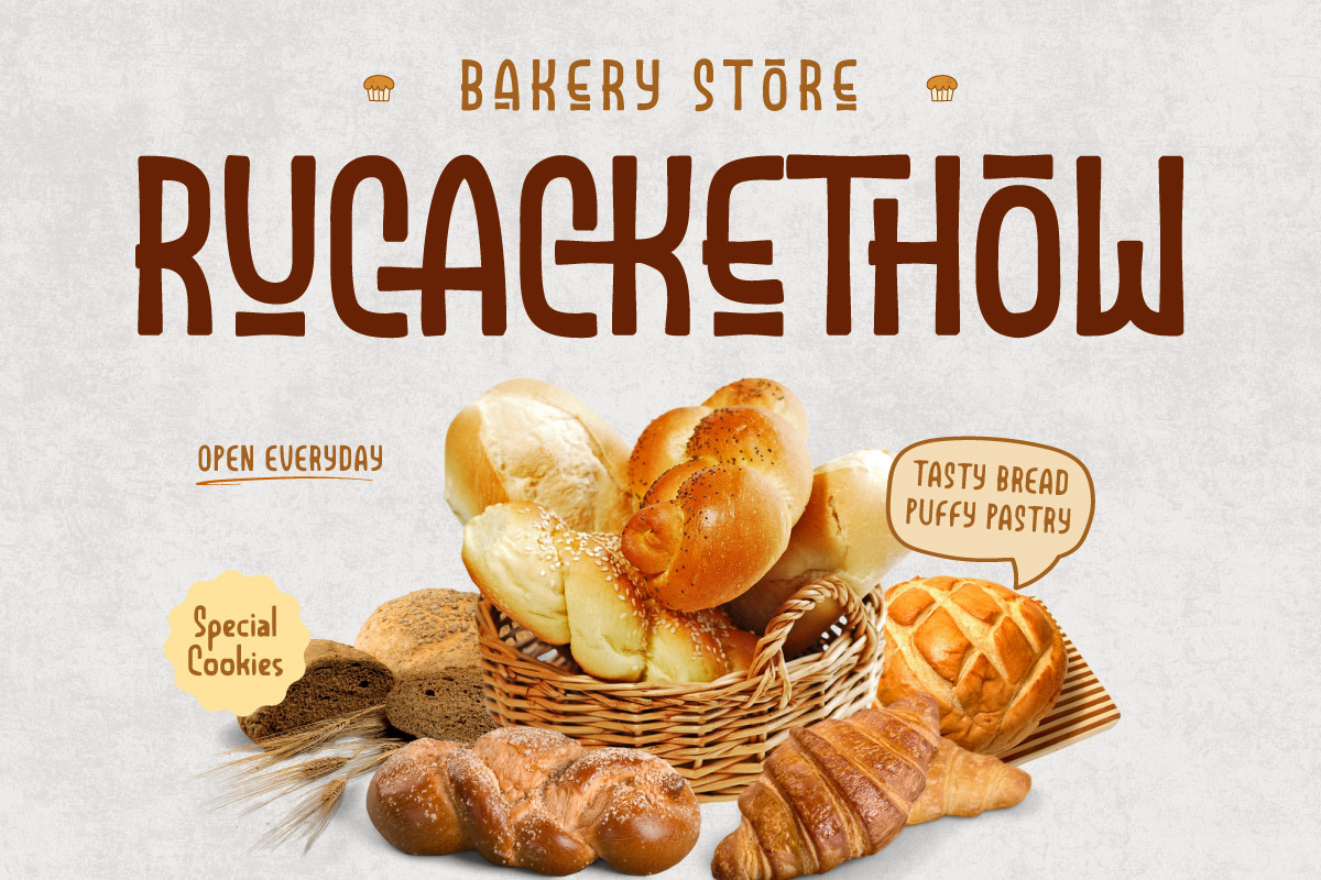 Badockery - Display Food Font, a Sans Serif Font by trabaskriya (Photo 6 of 10)