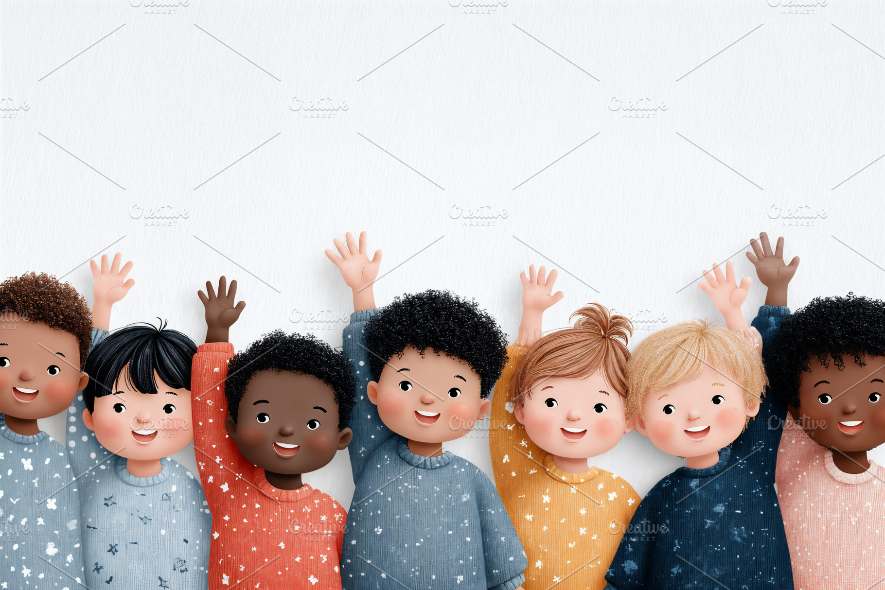 Cheerful kids celebrating learning achievements together, a School & Education Photo by OSORIOartist