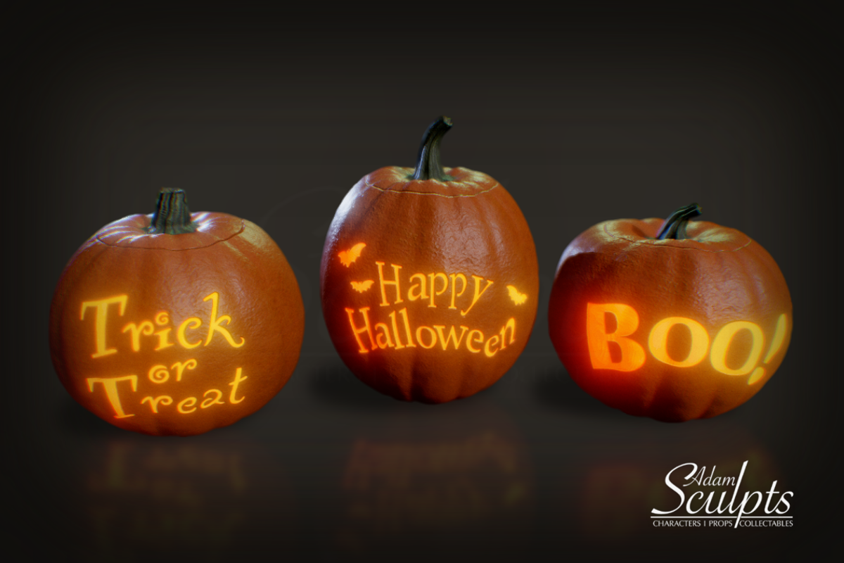 Decorative Pumpkins, a Food & Drink 3D Model by Adam Sculpts (Photo 1 of 2)