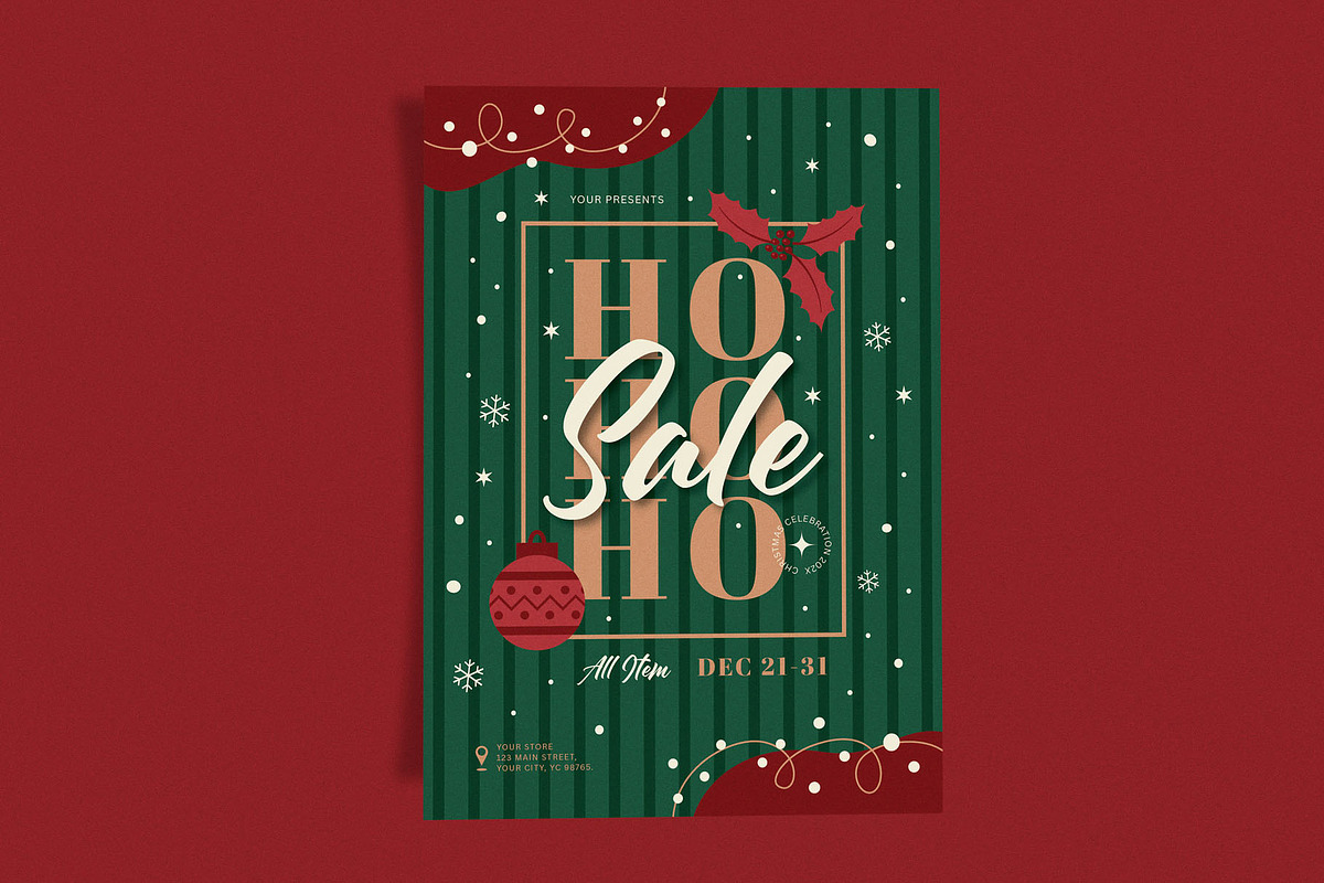 Hohoho Sale Green, a Flyer Template by Me55enjah Design (Photo 2 of 4)