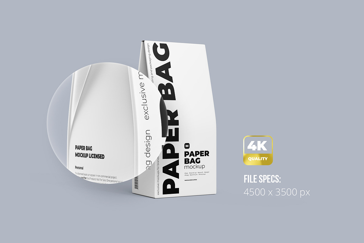 Paper Bag Mockup. Half Side view, a Cups & Container Mockup by easymock (Photo 2 of 10)