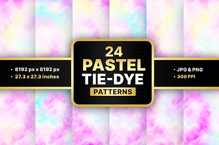 Pastel Tie-dye Patterns, a Pattern Graphic by Vaughn Studios