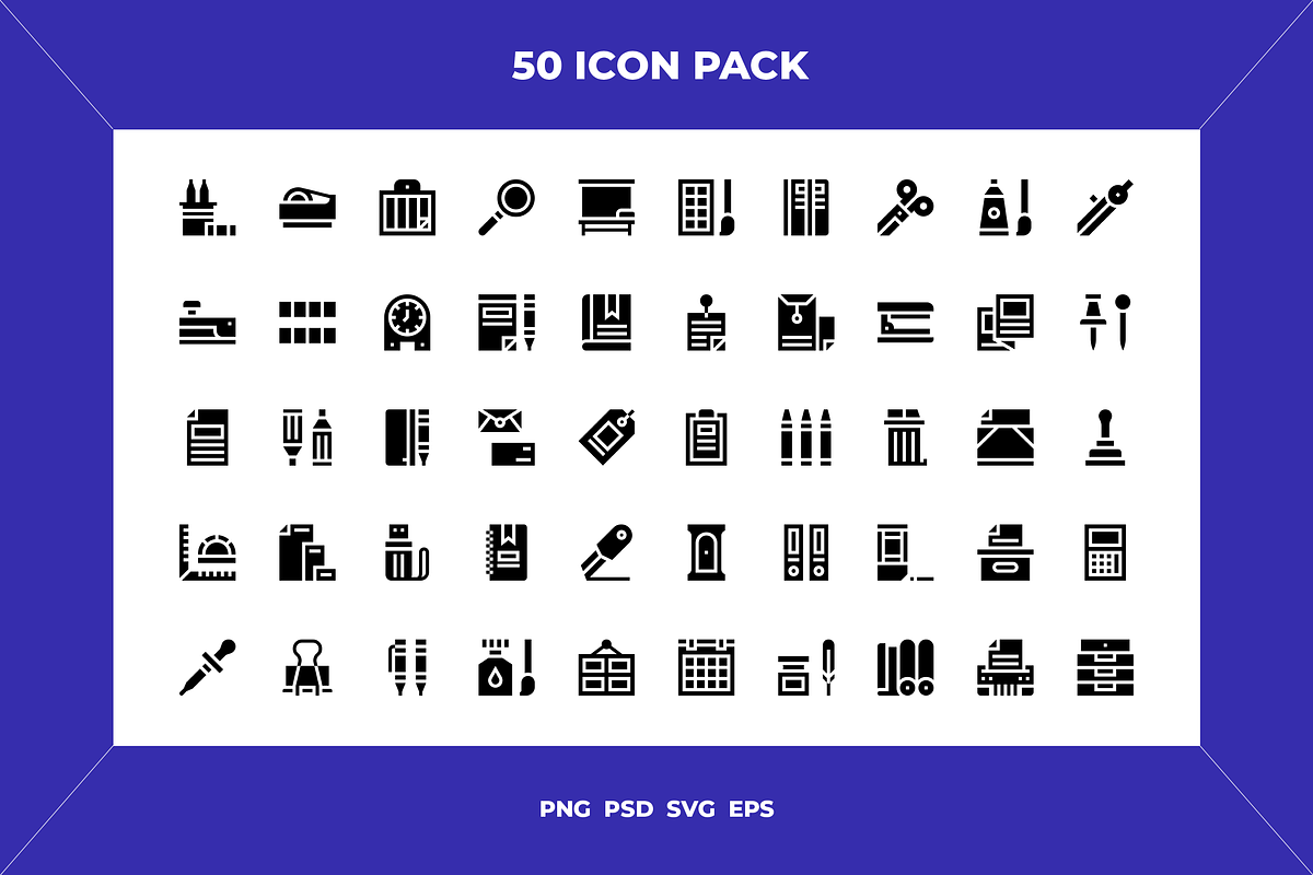 Stationery icons, an Outline Icon by Wencory (Photo 1 of 2)